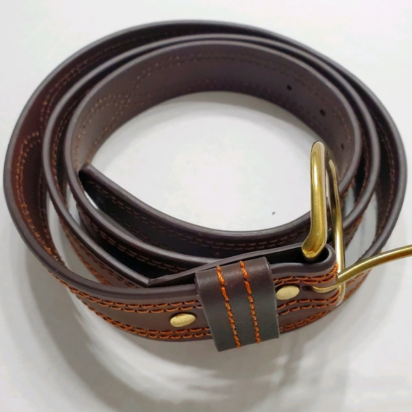 Scandia Woods Italian Leather Stitching Belt